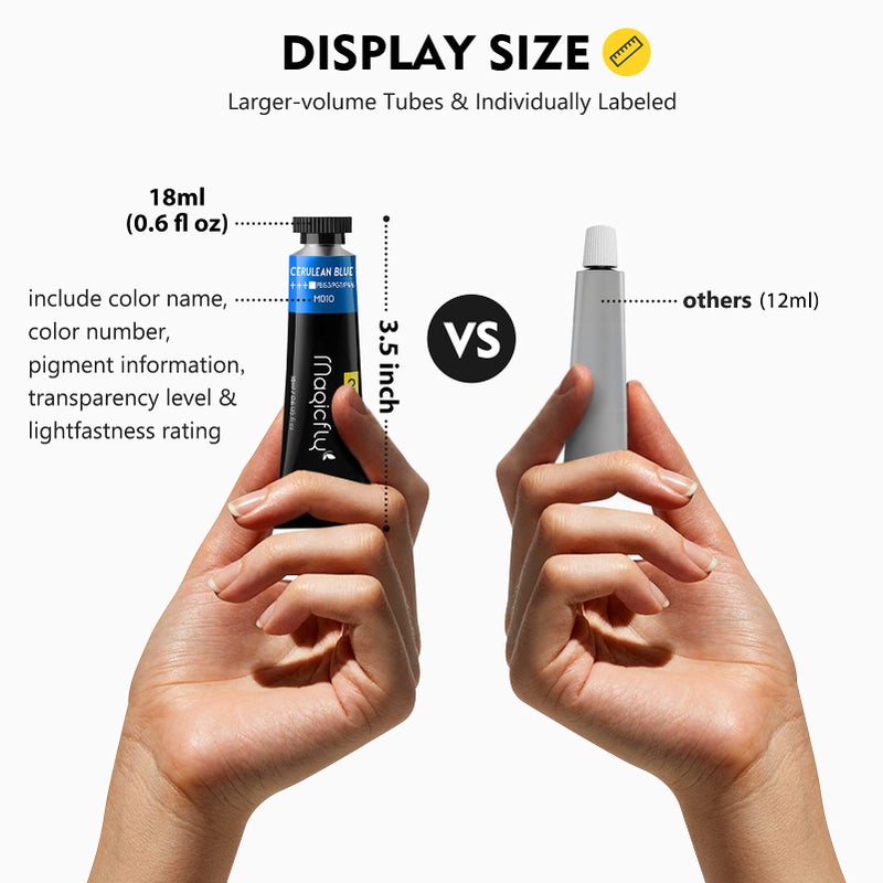 Magicfly Oil Paint, 40pcs (18ml/0.6oz), Rich Pigments, Vibrant, Non Toxic Paints for Professional Artist, Hobby Painters & Kids, Ideal for Canvas Painting, Packaged in Exquisite Box for Gift - Image 5